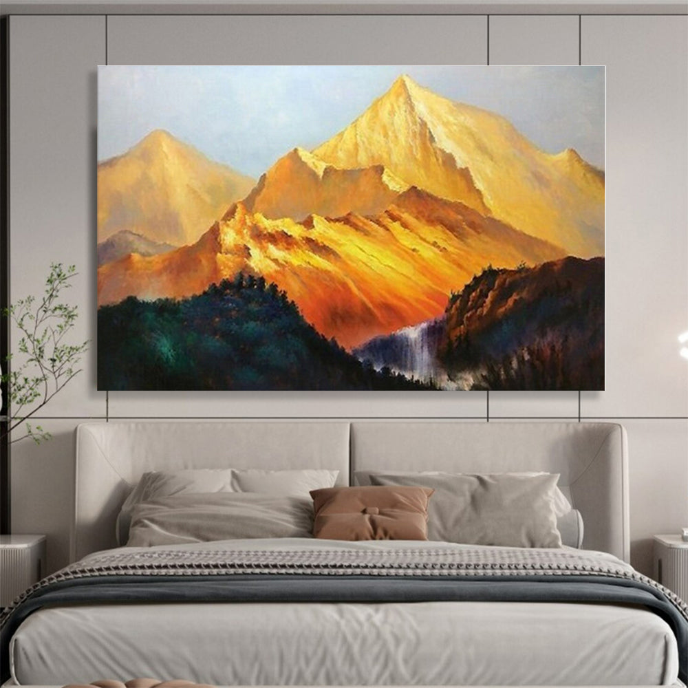 Extra Large Size Golden Mountain Landscape Painting WB104
