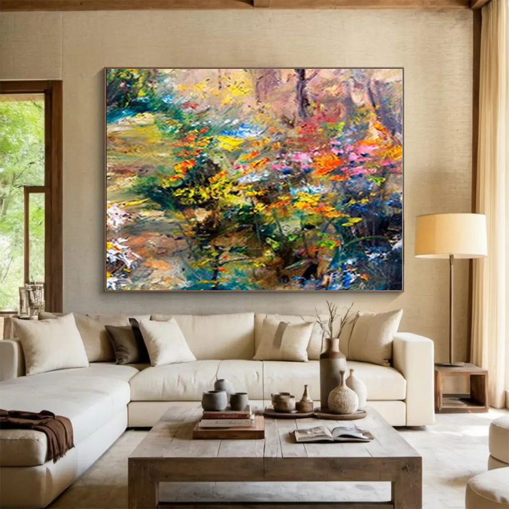 Huge Size Multicolor Floral Abstract Landscape Painting WB093