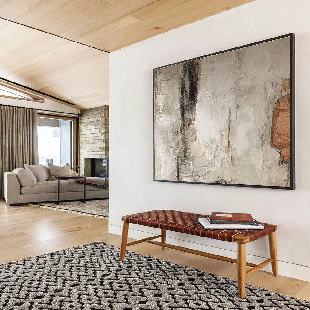 Gray, Brown Textured Abstract Art For Sale WB374