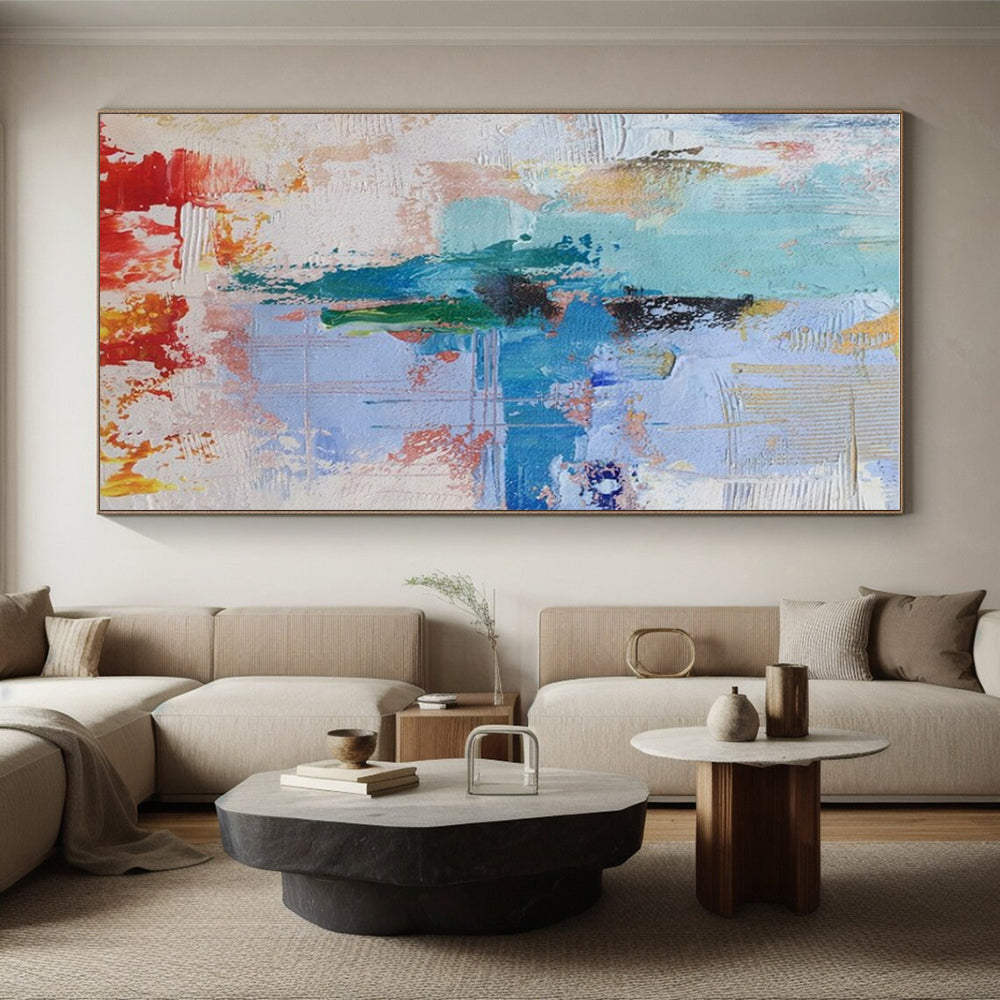 Unique Abstract Art Blue, Green, and Red Dynamic Abstract Art HS768