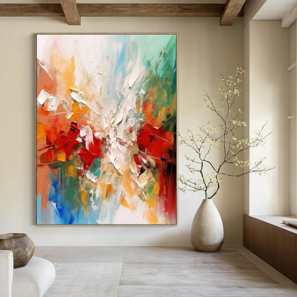 Multicolor Abstract Textured Art For Living Room and Art Studio WS445