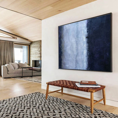 Hand Painted Art: Blue and Grey Textured Abstract Painting WB366