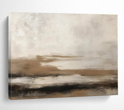 Huge Size Beige, Brown and White Abstract Landscape Painting WB088