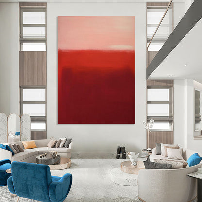 Red and Pink Gradient Abstract Minimalist Painting For Sale Online WS485