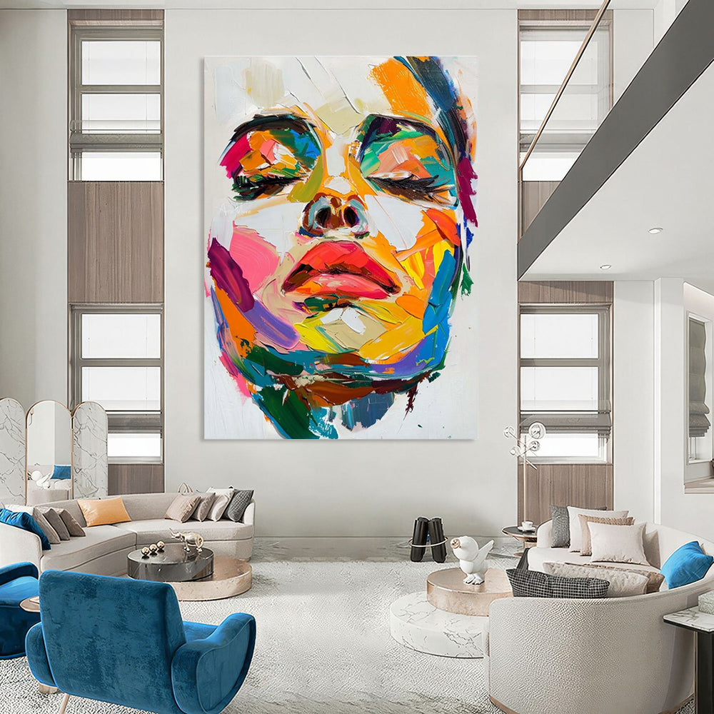 Multicolor Abstract Figurative Art For Living Room and Art Studio WS447