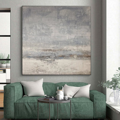 Large Size Gray Textured Abstract, Modern Art Acrylic HS223