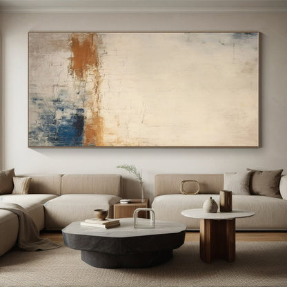 Acrylic Modern Art Paintings Beige, Brown, and Blue Textured Abstract Art HS754