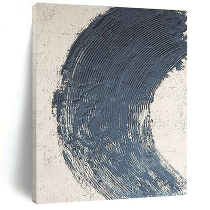 Hand Painted Art Navy & Beige Textured Abstract, Acrylic Modern Art Paintings HS445