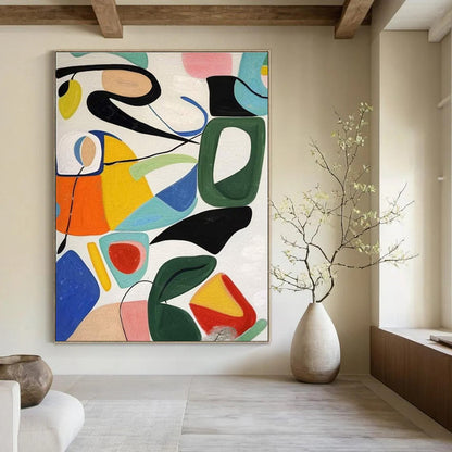 Multicolor Geometric Shapes Abstract Painting For Sale Online WS475
