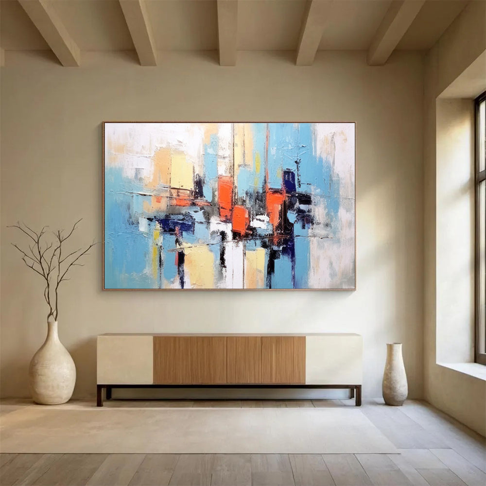 Oversized Canvas Art Multicolor Abstract Geometric Painting WB200