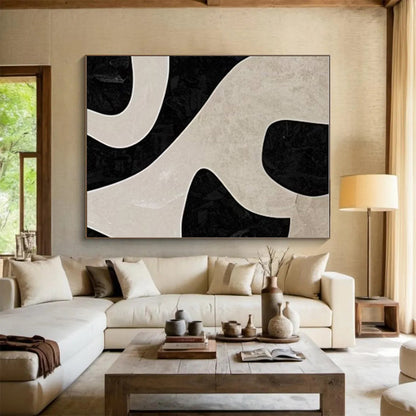 Unique Abstract Art Black and White Organic Abstract Art HS678
