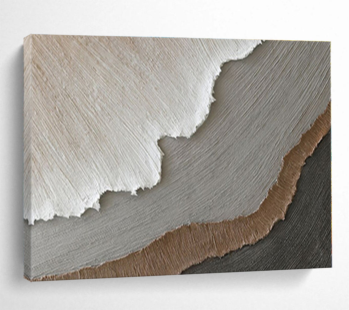 Big Size Beige, Gray and Brown Abstract Textured Painting WB066