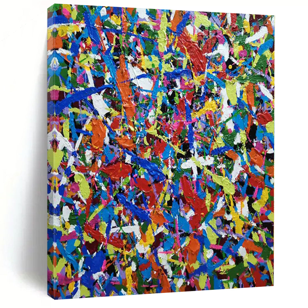 Unique Abstract Art Multicolor Splatter Abstract Painting For Sale HS095