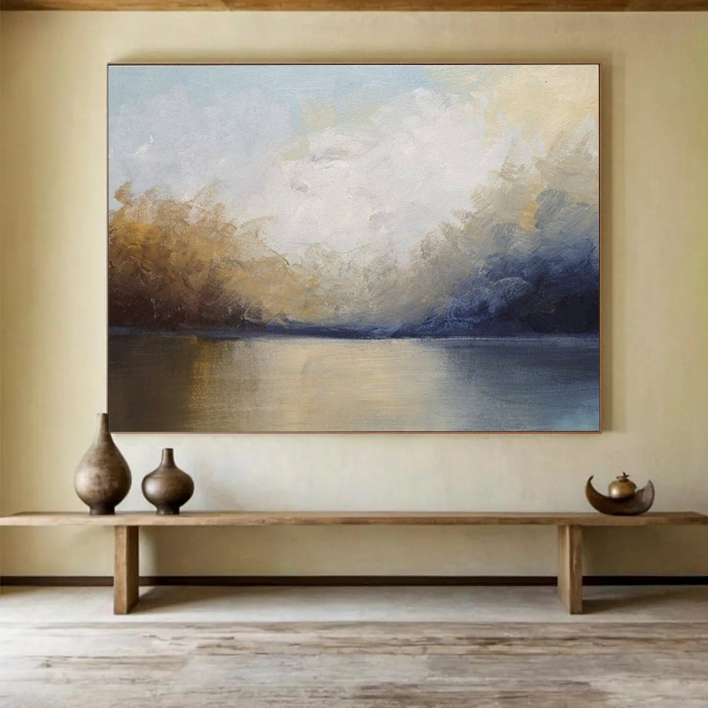 Oversized Canvas Art Soft Multicolor Abstract Landscape, Abstract Oil Painting WB169