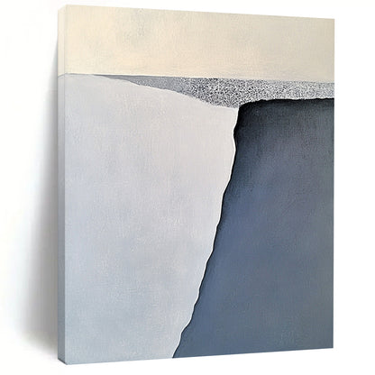 Minimalist Canvas Art Gray and White Abstract Landscape Painting For Sale HS163