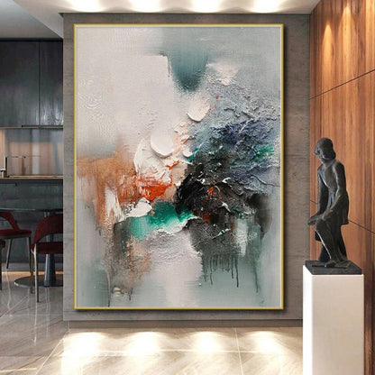 Handmade Art Multicolor Textured Abstract Painting For Sale HS097