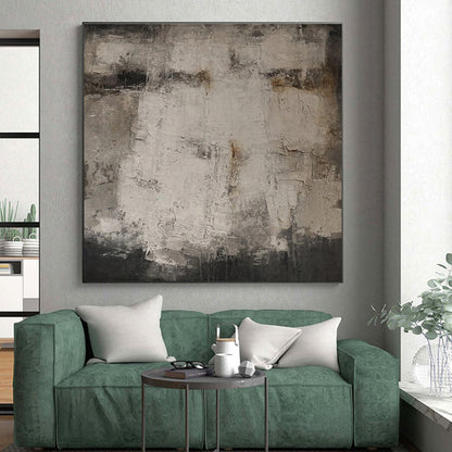 Unique Abstract Art Gray Textured Abstract, Large Contemporary Wall Art HS318