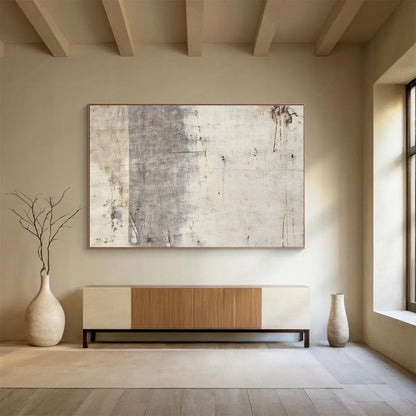 Horizontal Gray Textured Abstract Art WB256