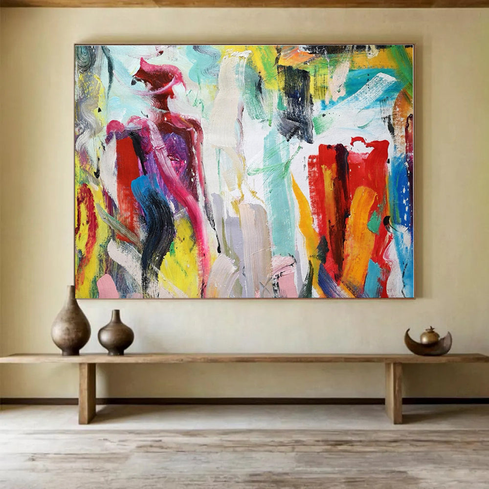 Oversized Canvas Art Multicolor Abstract Figurative Painting WB083