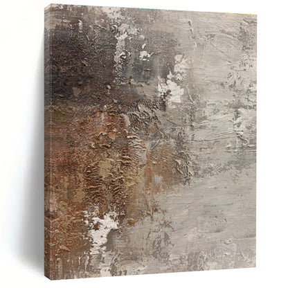 Hand-Painted Brown & Gray Textured Abstract, Acrylic Modern Art Painting HS311