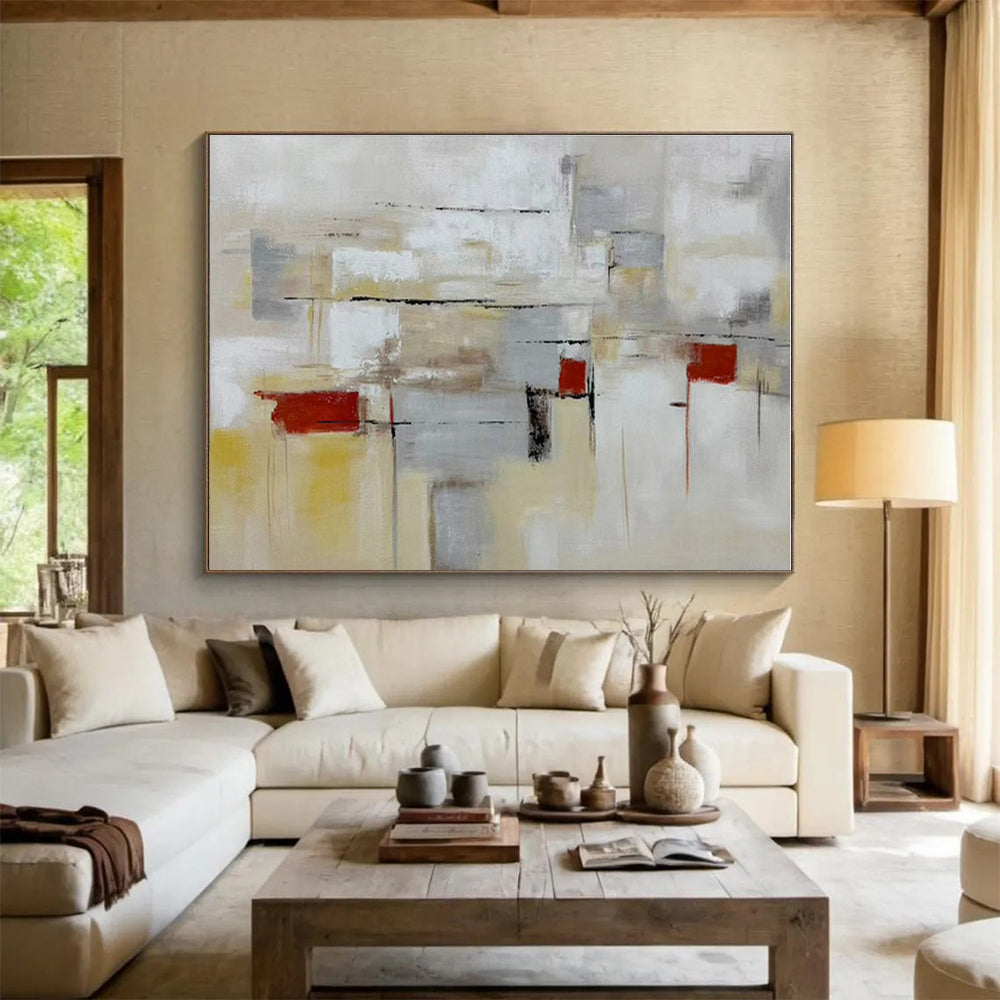 Oversized Canvas Art Multicolor Abstract Geometric Painting WB130