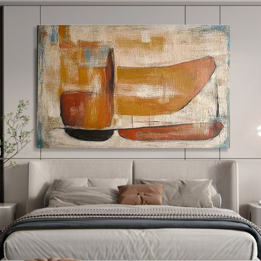 Oversized Canvas Art in Blue, Gold, and White Textured Abstract Style WB239