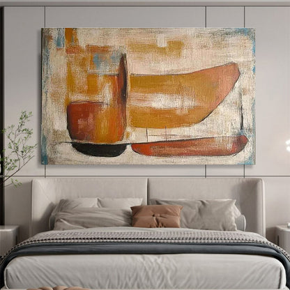 Oversized Canvas Art in Blue, Gold, and White Textured Abstract Style WB239