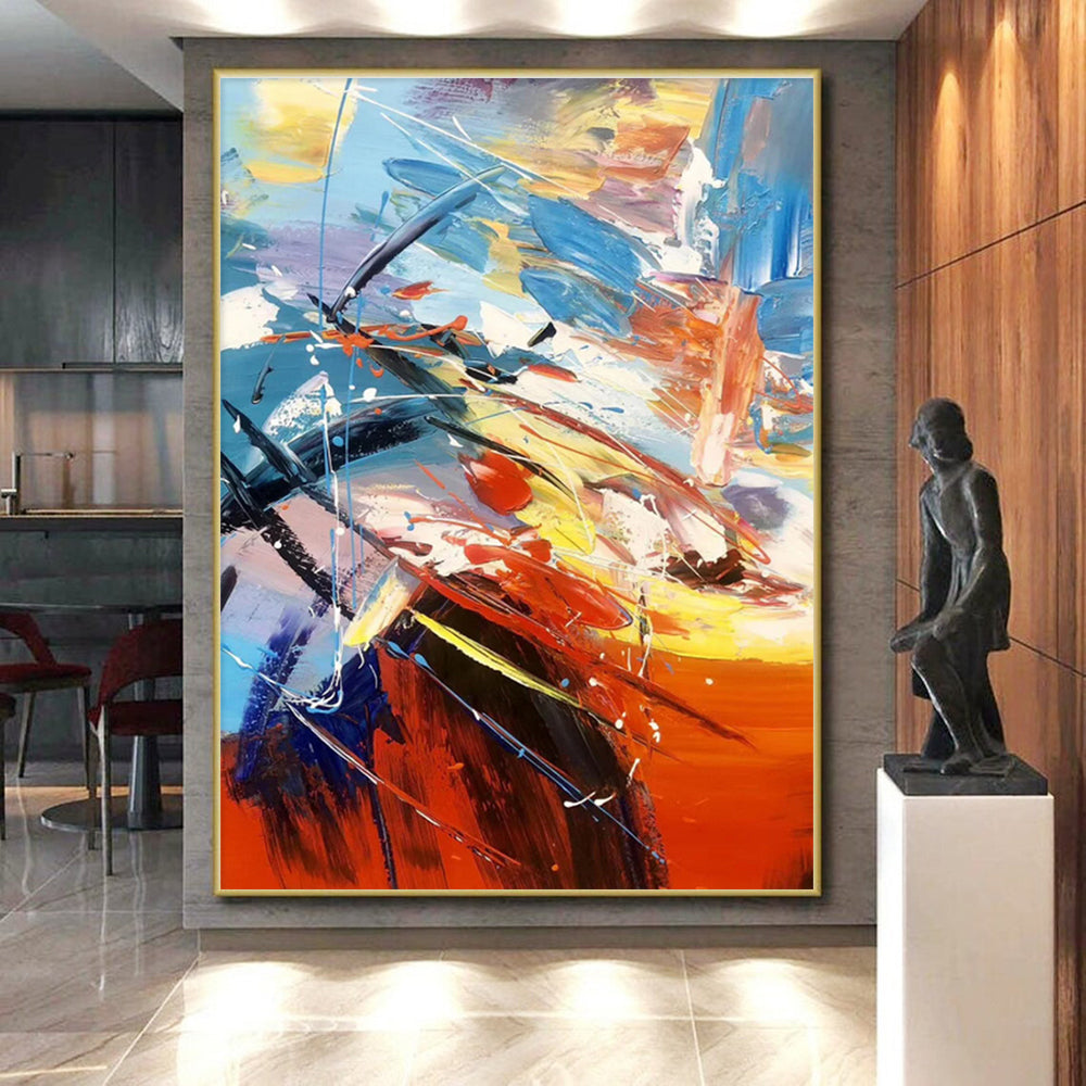 Unique Abstract Art Multicolor Energetic Abstract Expressionist Art HS404