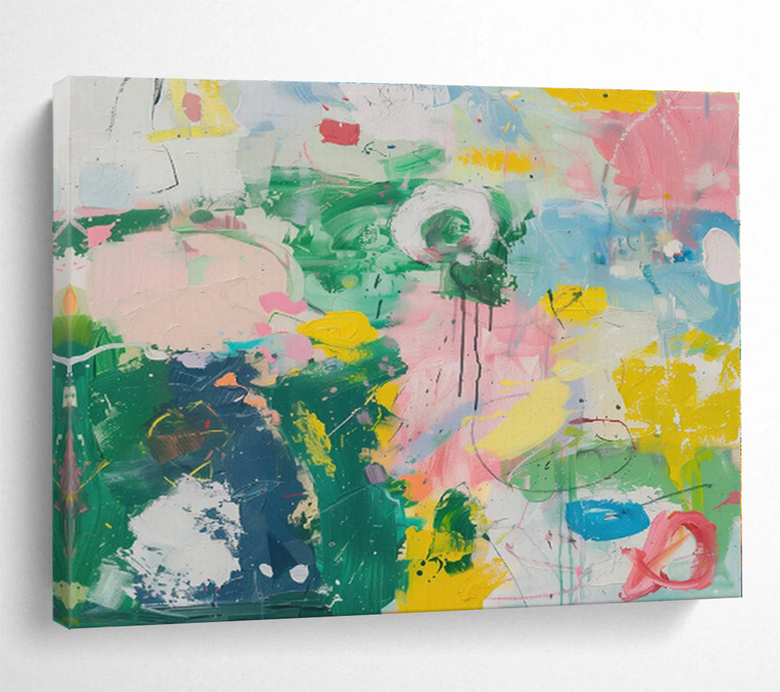 Oversized Canvas Art Multicolor Abstract Expressionist Painting WB109