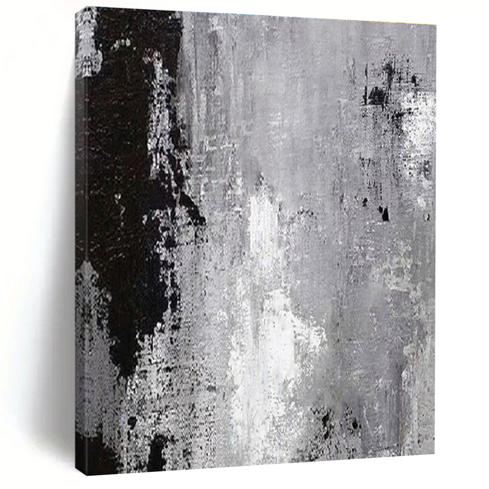 Cool Abstract Paintings Gray and Black Textured Abstract Art HS705