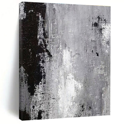 Cool Abstract Paintings Gray and Black Textured Abstract Art HS705