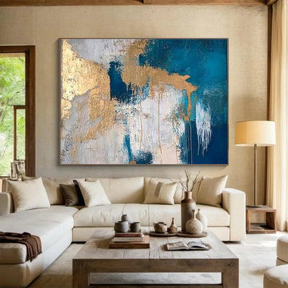 Horizontal Brown and Beige Geometric Abstract Art WB238