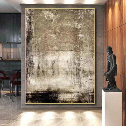 Hand Painted Art with Brown, Beige, Black and Gray Colors, Textured Abstract Theme HS490