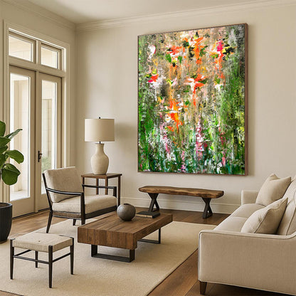 Cool Abstract Paintings Multicolor Floral Abstract Art HS731