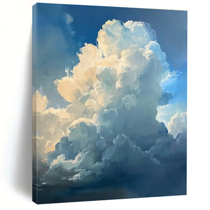 Blue, White Abstract Cloudscape Art For Bedroom and Living Room WS442
