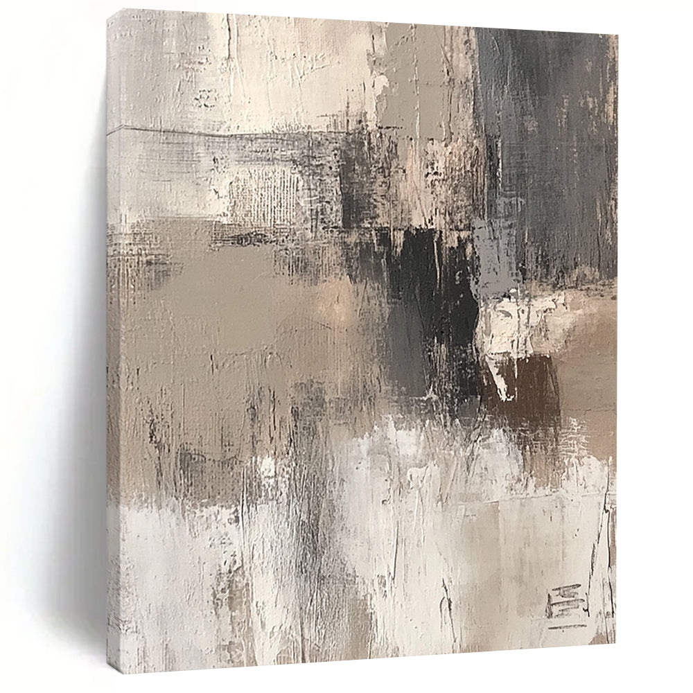 Handmade Art Neutral Tones Textured Abstract Painting HS175