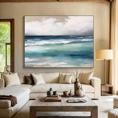 Huge Size Multicolor Abstract Seaside Painting WB197