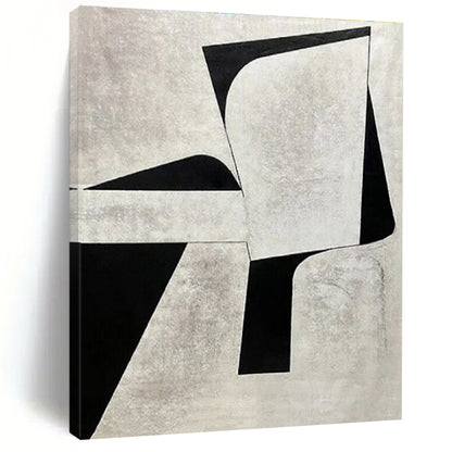 Minimalist Canvas Art Black and White Geometric Abstract Art, Modern Art Acrylic HS552