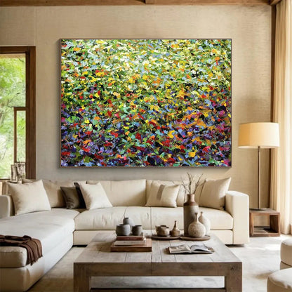 Multicolor Green-Toned Abstract Floral-Inspired Art For Sale WB413