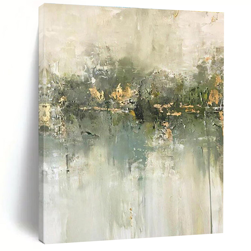 Unique Abstract Art Gray & Gold Textured Abstract, Large Contemporary Wall Art HS443