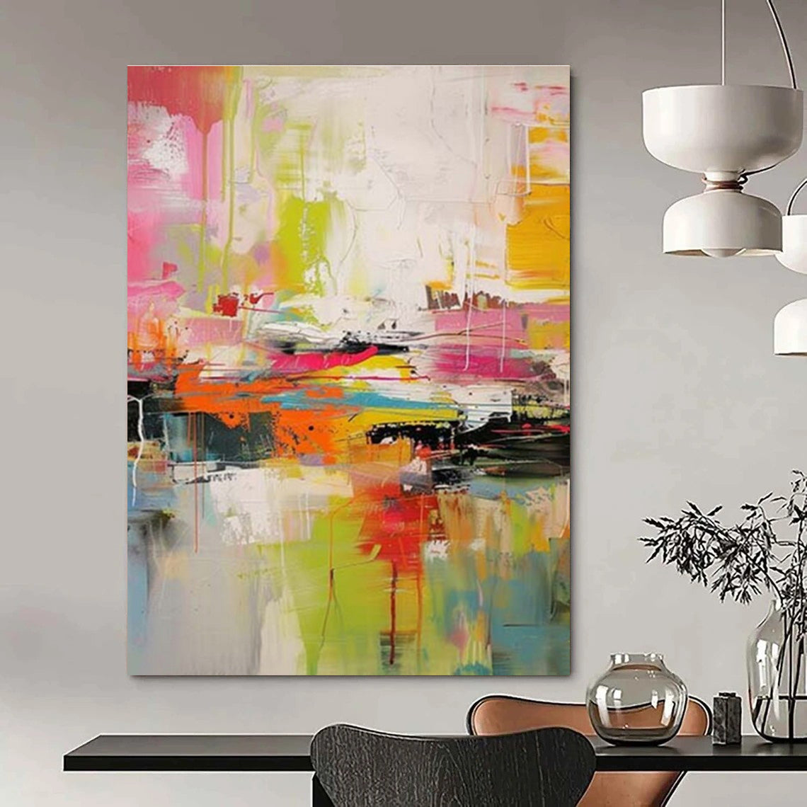 Multicolor Vibrant Abstract Expressionism Painting For Sale Online WS482
