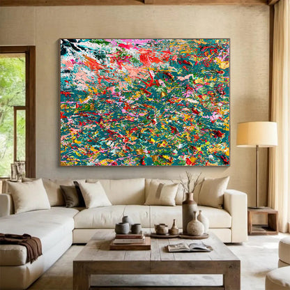 Cool Abstract Paintings Multicolor Dynamic Floral Abstract Art HS723