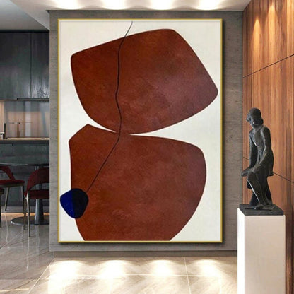 Unique Abstract Art Brown and Blue Organic Abstract Art HS689