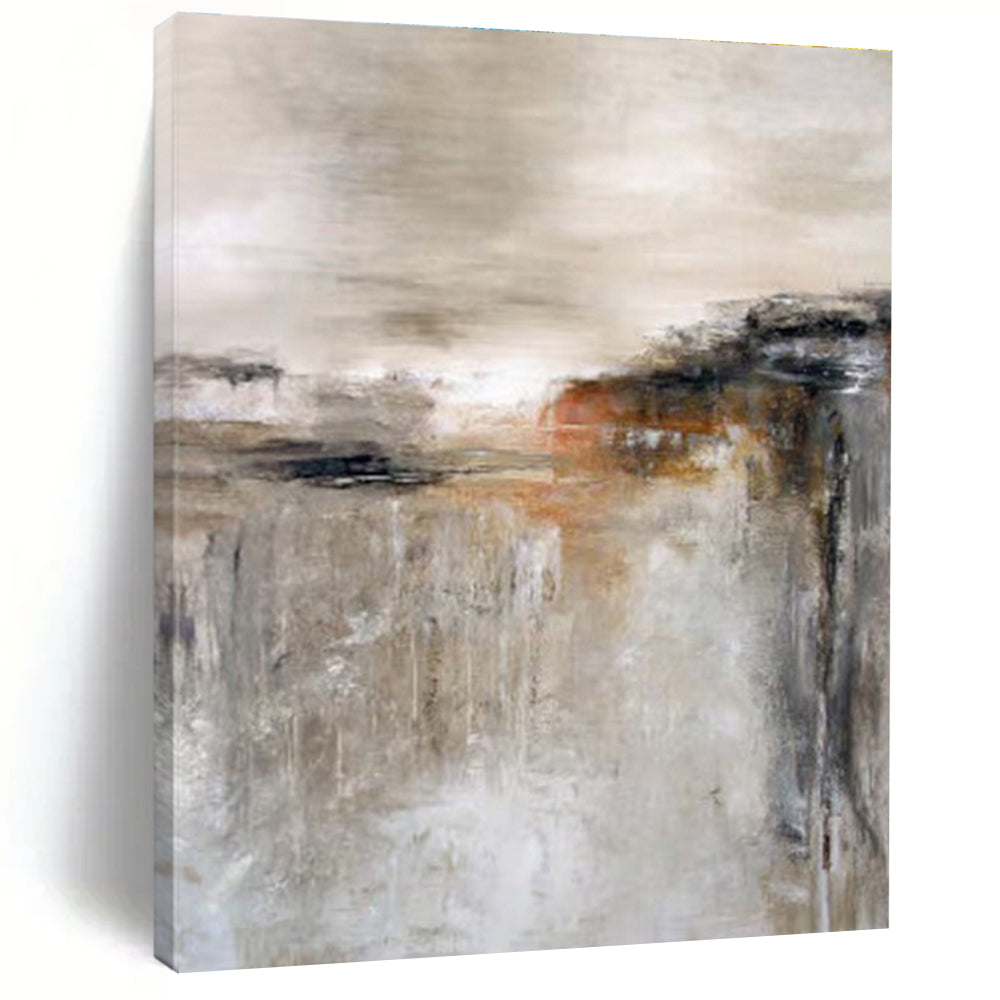 Large Contemporary Wall Art Neutral Tones Textured Abstract Landscape HS695