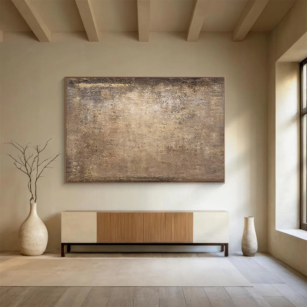 Modern Art Abstract Paintings Brown Tones Textured Abstract Painting WB340
