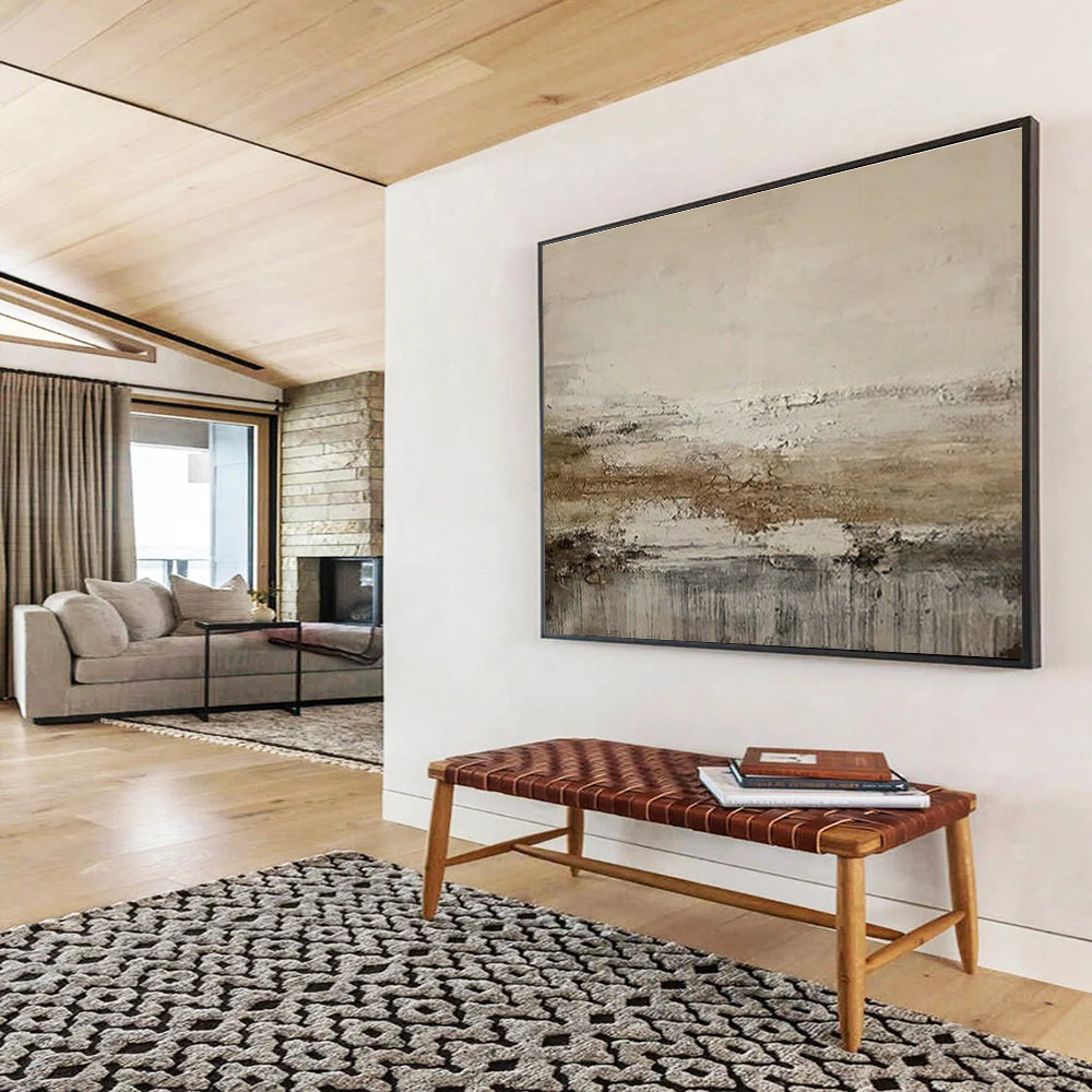 Gray, Brown Textured Abstract Art For Sale WB376