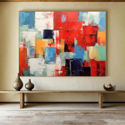 Big Size Multicolor Abstract Geometric Block Painting WB070
