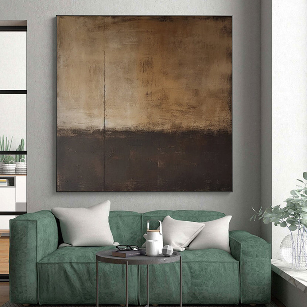 Hand Painted Art Brown and Black Textured Abstract Art HS761