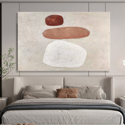 Big Size Brown, Beige and White Abstract Minimalist Painting WB119