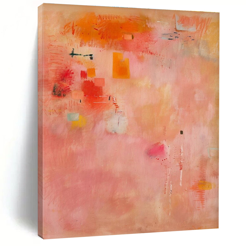 Cool Abstract Paintings Pink, Orange, and Red Dynamic Abstract Art HS765